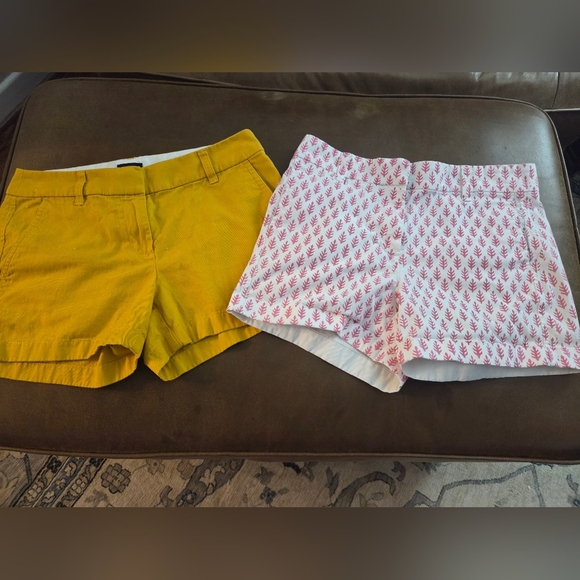 J. Crew Pants - Yellow and White Patterned Women's Short JCREW SIZE 2 Lot Of 2 Shorts.